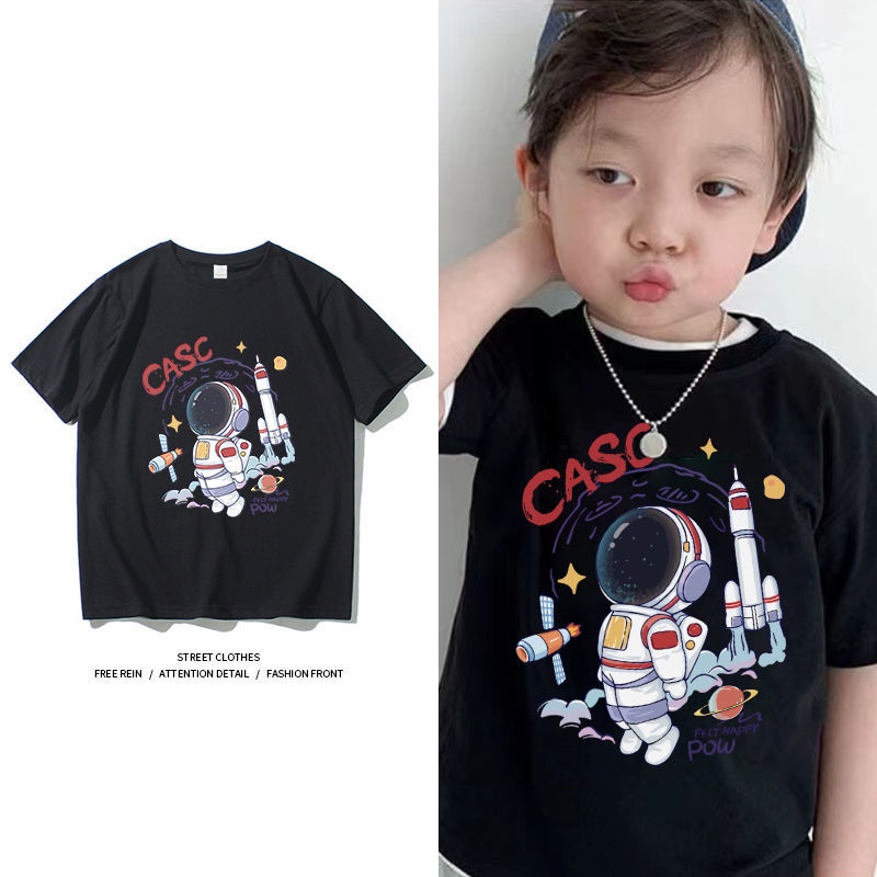 Áo Thun Cotton Tay Ngắn Họa Tiết Hoạt Hình Thời Trang Mới Dành Cho Bé Trai