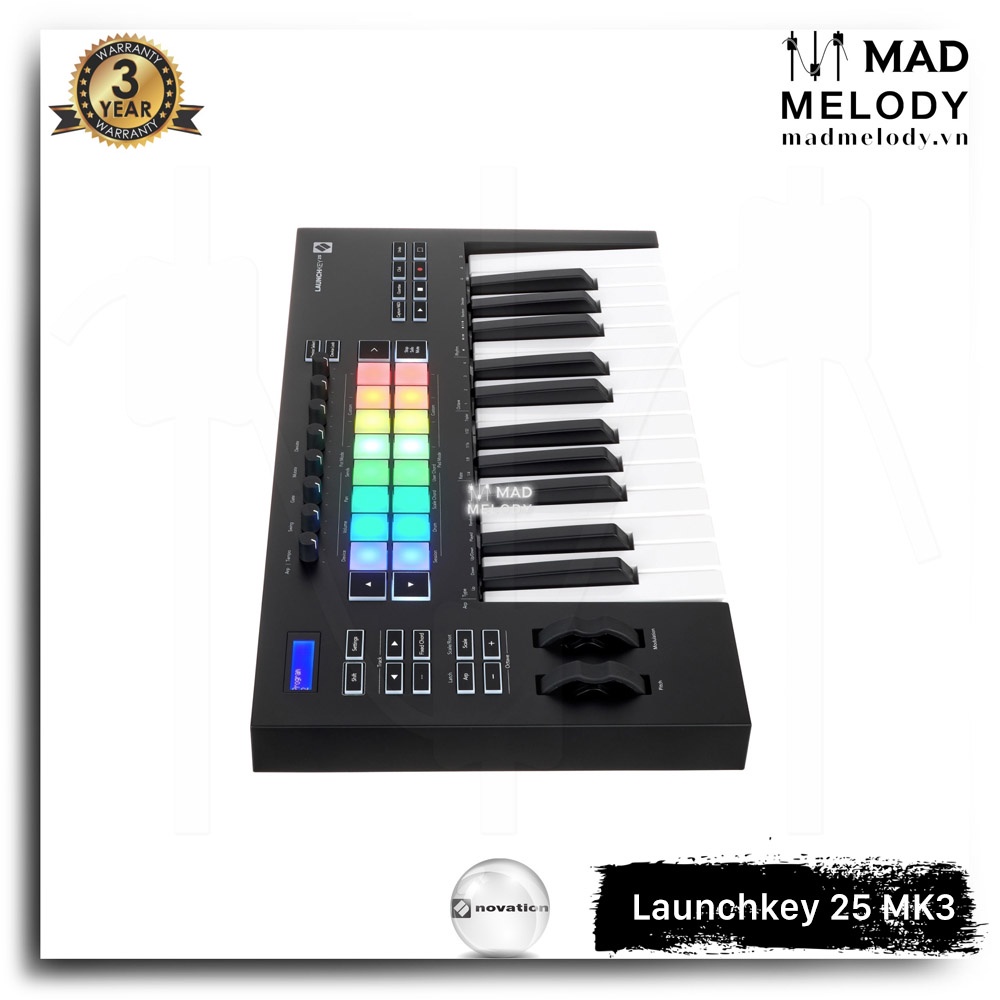 Novation Launchkey 25 MK3 USB MIDI Controller [đàn soạn nhạc 25 phím Launchkey thế hệ 3 mới nhất, NEW - chính hãng]