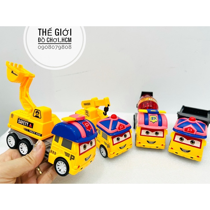 [TRỢ GIÁ-RẤT ĐẸP] Đồ chơi xe cứu hoả, xe công trình, xe môi trường robocar poli dành cho bé thích khám phá mô hình xe