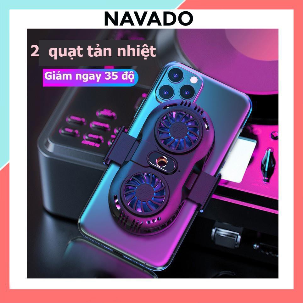 Quạt tản nhiệt điện thoại Gaming sò lạnh memo 2 quạt giá rẻ Livestream  quay TIKTOK AH102 SUVADO