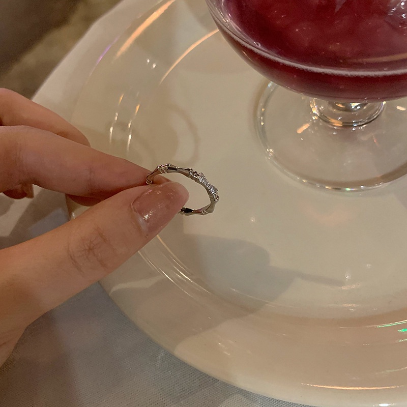 Nhẫn Mạ BạC MặT HìNh Ngôi Sao MặT Trăng Nơ Bươm BướM ThờI Trang