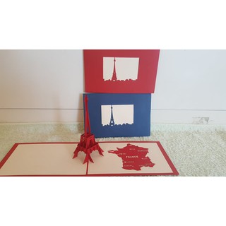 Thiệp 3D - Thiệp Tòa tháp eiffel 10cm x 15cm - VIMOA