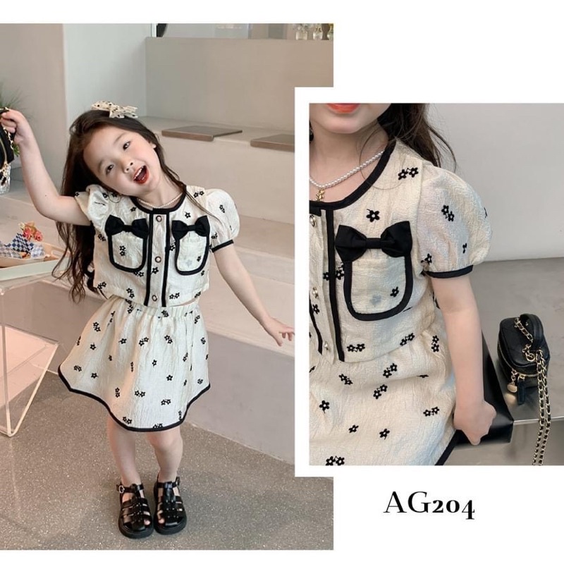 Set áo cv tơ boi thiết kế cho bé gái