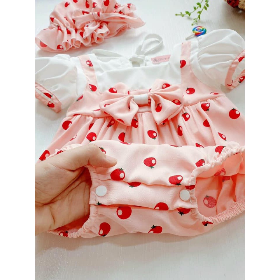 Bodysuit cho bé hồng cà chua nhí