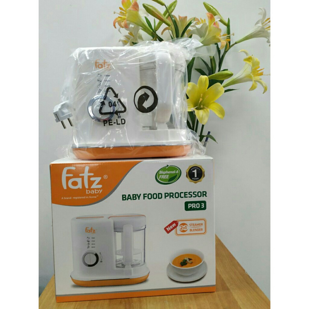 Máy chế biến thức ăn dặm Pro (Máy xay hấp) Fatz Baby FB9615SL/FB9619SL/FB9620SL (Tặng Bộ 3 bát Organic UPASS)