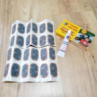 Hộp 24 Miếng Keo Dán Vá Ruột  Xe Máy( tăng 1 miếng chà nhám )