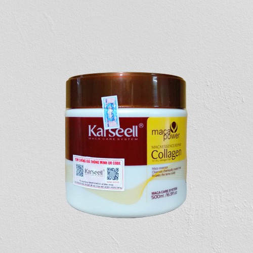 Hấp Phủ Lụa Collagen Karseell Maca Siêu Mềm Mượt Tóc Ý 500ml ( Dạng hủ )