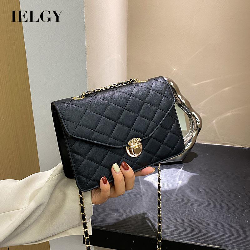 Túi xách mini hình vuông đeo chéo vay dây xích phối đá sành điệu cho nữ