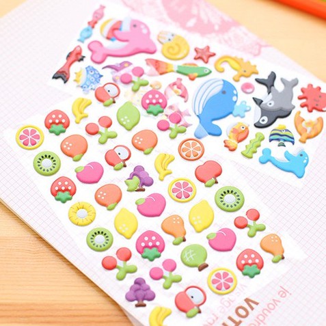 Sticker hình dán phồng 3D chủ đề hoạt hình đáng yêu ST48