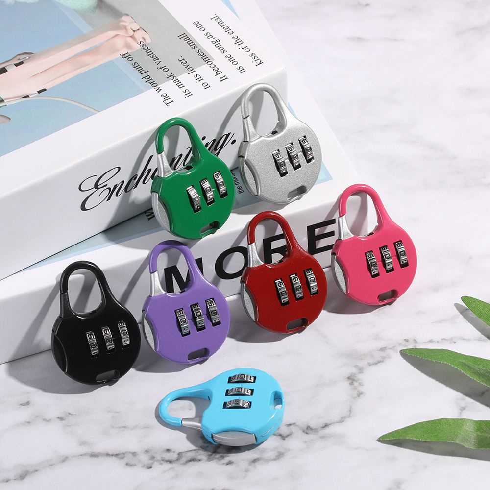 1 Ổ Khóa Mật Khẩu Mini 3 Chữ Số Bằng Kim Loại Đa Màu Sắc Tiện Dụng Khi Đi Du Lịch
