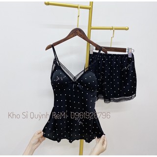 [Ảnh shop chụp]Bộ lụa bi 2 dây cao cấp lụa mướt xịn