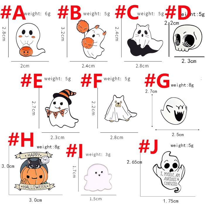 Ghim cài áo MISS ZOE hình con ma phong cách Halloween dễ thương