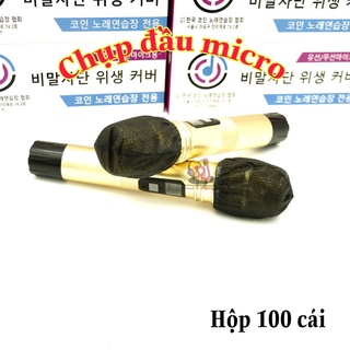 Combo 100 cái bọc đầu micro hát karaoke, chụp đầu mic loại dùng 1 lần, Chụp micro dạng mút Chụp ảnh micro ĐẦU LƯỚI chụp