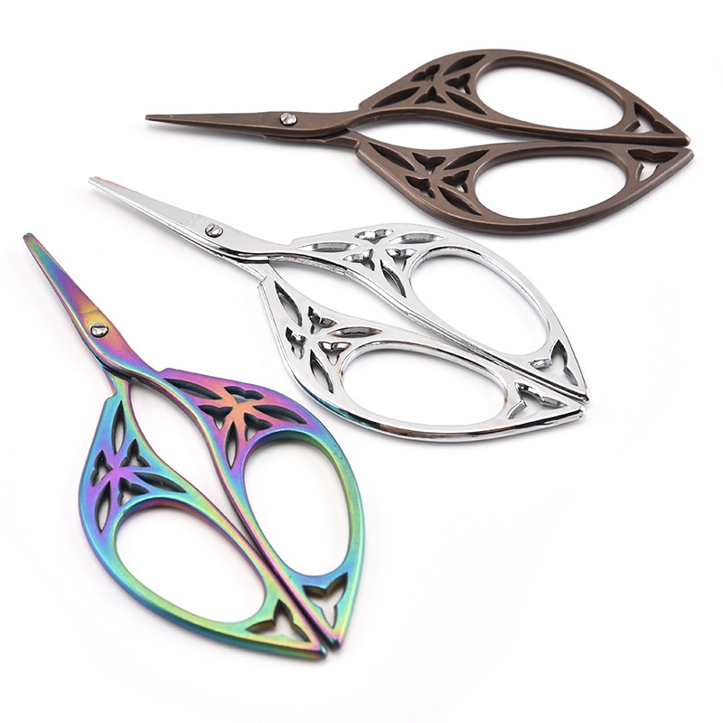 Bán nóng Kéo nhỏ Cổ điển Thêu thép không gỉ sắc nét và Kéo may Đồ dùng may Chéo Kéo Cắt Sợi