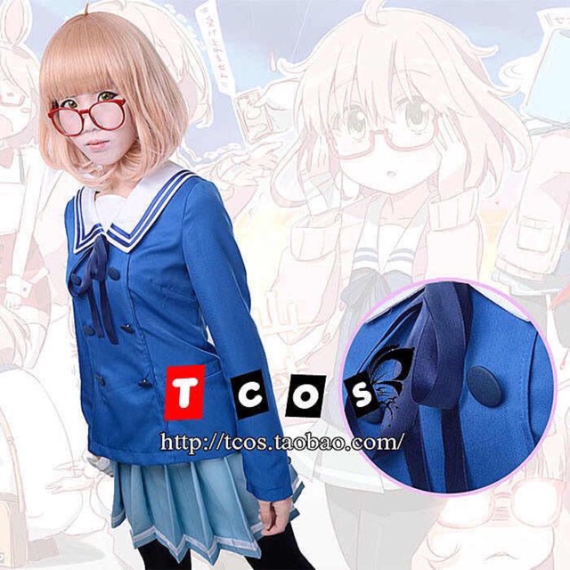 Costume Mirai Kuriyama cosplay Kyoukai no Kanata đồng phục học sinh Nhật Bản