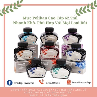 Mực Pelikan 62,5ML Cao Cấp - Chuyên Dùng Cho Bút Ngòi Calligraphy, Không Phai, Không Bay Màu