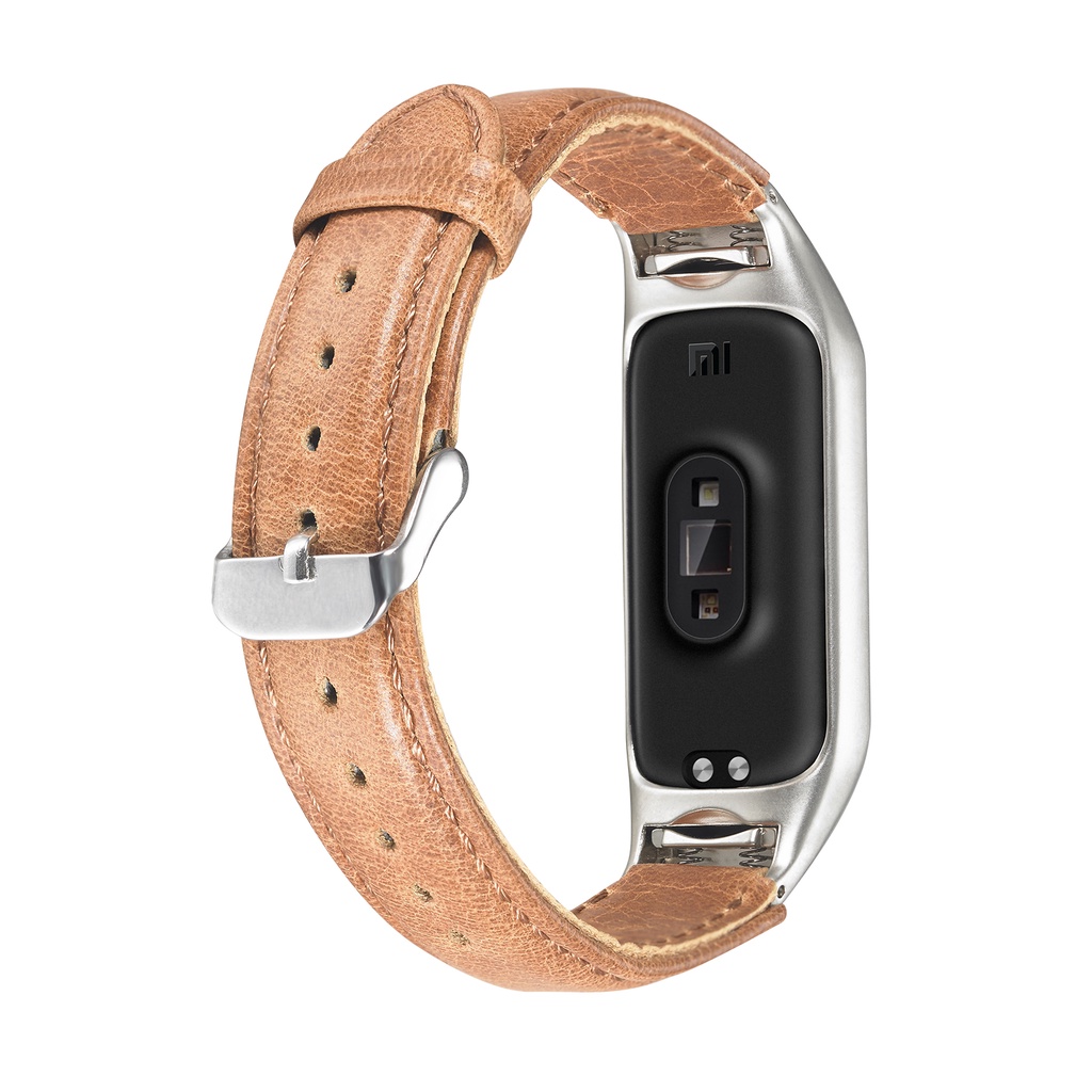 Dây Đeo Da Ngựa Cho Đồng Hồ Thông Minh Xiaomi Mi Band 5 Miband 5