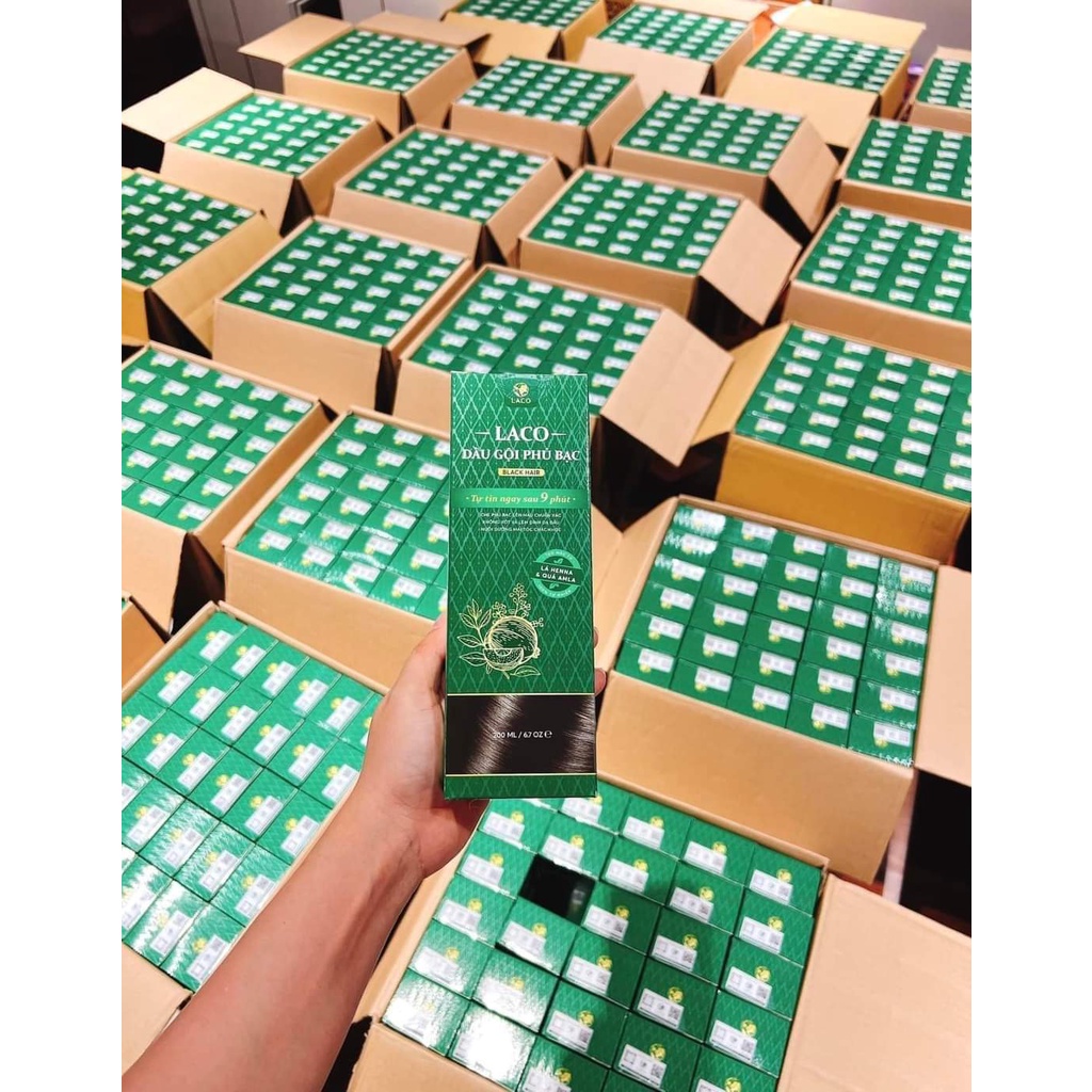 Dầu gội nhuộm tóc LACO Duocphamhn92 làm đen tóc tự nhiên bóng đẹp tự tin ngay sau 9 phút
