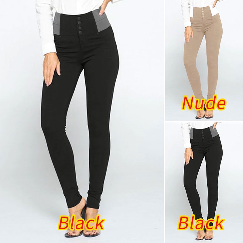 Quần legging ZANZEA lưng cao đính nút thời trang