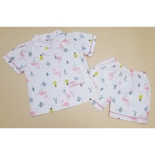 Pijama đùi bé gái h&m - hồng hạc