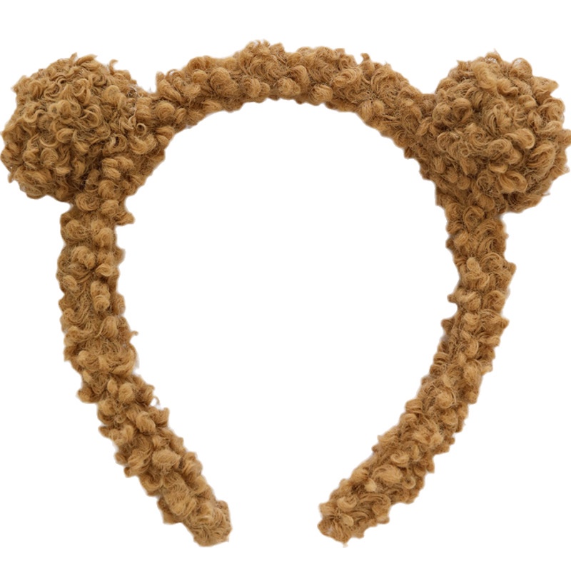 Cài Tóc Nhung Lông Phối Tai Gấu Bông Xinh Xắn Dễ Thương Cho Nữ