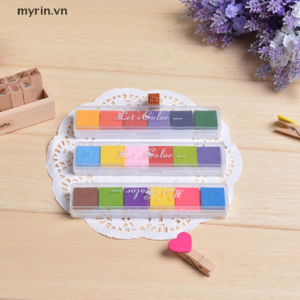 Đệm Mực Con Dấu Bằng Cao Su Không Độc Hại 6 Màu Tùy Chọn DIY