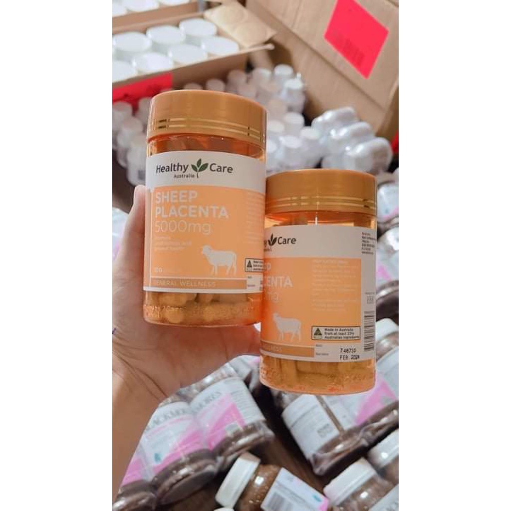 Viên uống Healthy Care Sheep Placenta 5000mg 100 viên của Úc - Nhau thai cừu Healthy Care