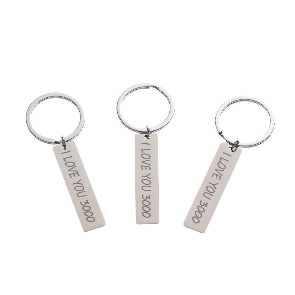 ☆ROSE☆ Fashion Key Ring Lovers Present Car Pendant I Love You 3000 Keyring Wife Husband Gift Jewelry Unique Metal Keyfob