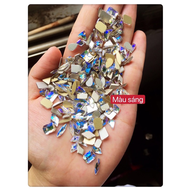 đá chân bằng mix hình 100 viên trang trí nail màu mới