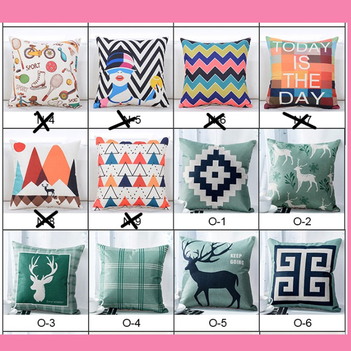 DỌN KHO VỎ GỐI TỰA SOPHA, XE HƠI, GHẾ VĂN PHÒNG KT 45*45 cm GIAO NGẪU NHIÊN