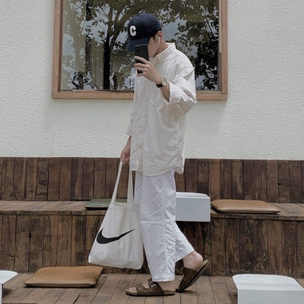 Túi tote vải mộc Tiệm nhà Pony dây kéo in hình Ni..ke PM154 (nhiều mẫu)