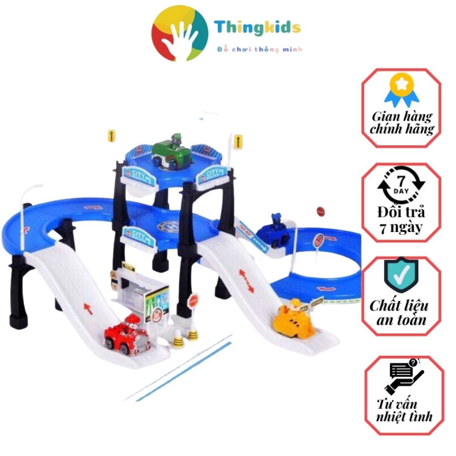 Đồ chơi mô hình biệt đội 4 chú chó cứu hộ bãi đậu xe parking lot - Thingkids