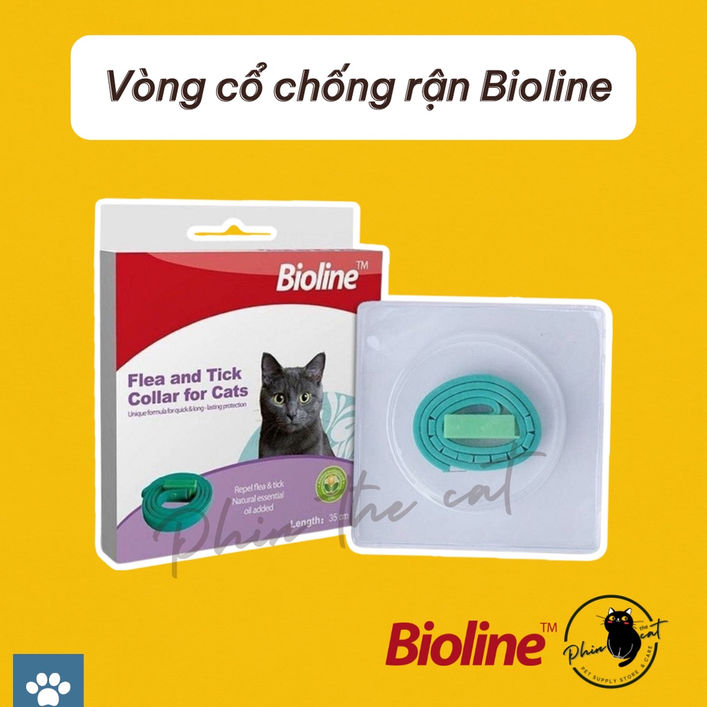 [CHÍNH HÃNG] Vòng cổ trị ve rận cho mèo Bioline | phinthecat