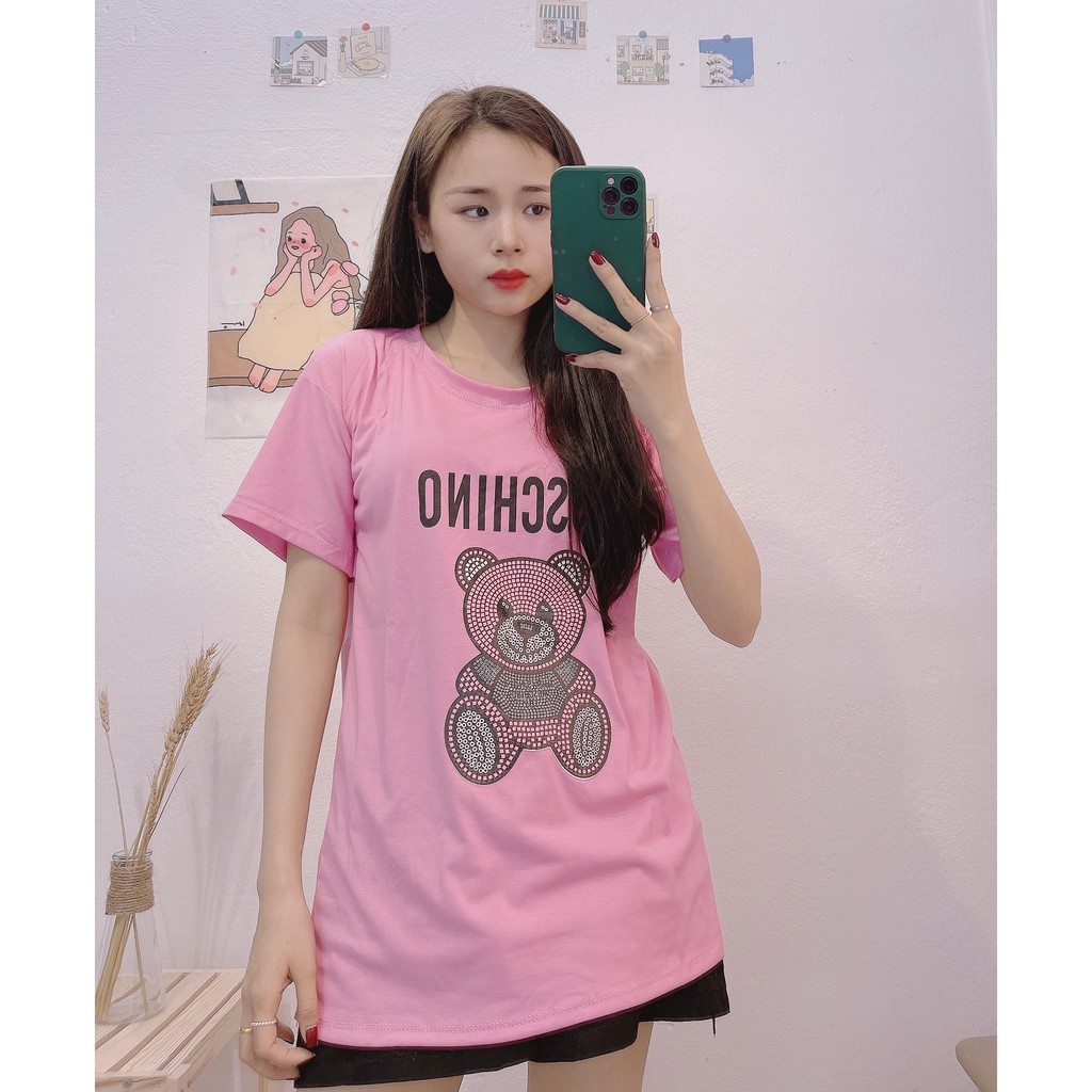 Áo Phông In Hình Gấu Nổi Bật Thời Trang QCCC Loại 1 Free Ship, Áo Phông Cotton Mát Chất Mịn Giá Rẻ, Form Giấu Quần, MN03 | BigBuy360 - bigbuy360.vn