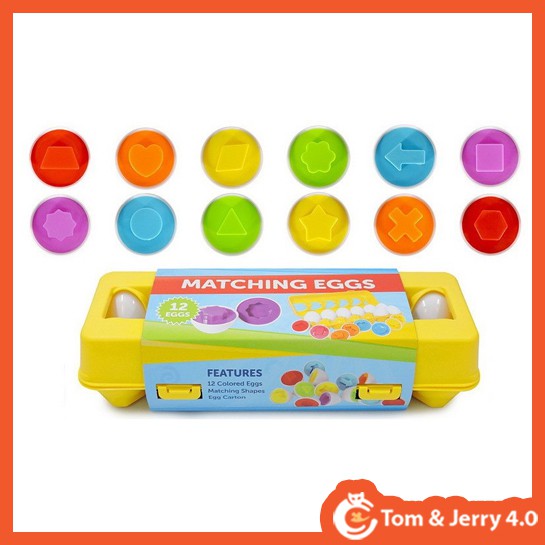 Đồ chơi trẻ em, đồ chơi set 12 trứng lắp ghép dễ thương cho bé [TOM AND JERRY 4.0 TOYS STORE]