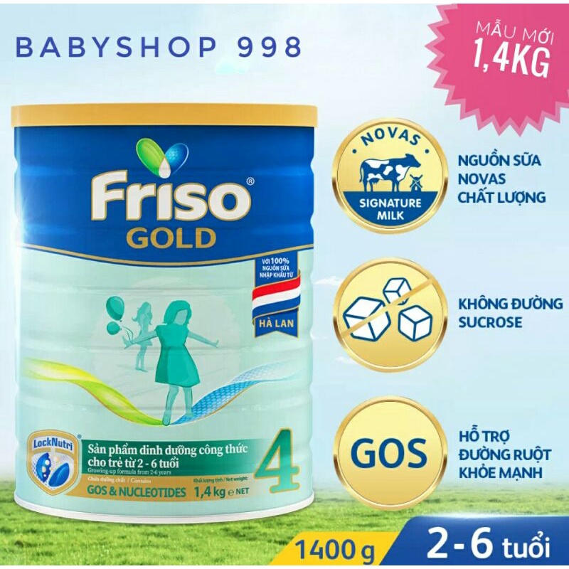 🌱🌱(Hsd 2023) Sữa Bột Friso Gold 4 1,4kg Mẫu Mới (2_4 tuổi)