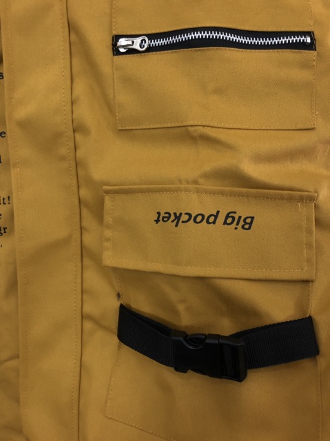 Áo Khoác Jean Kaki TÚI DÂY KÉO VÀNG Unisex 1hitshop | BigBuy360 - bigbuy360.vn