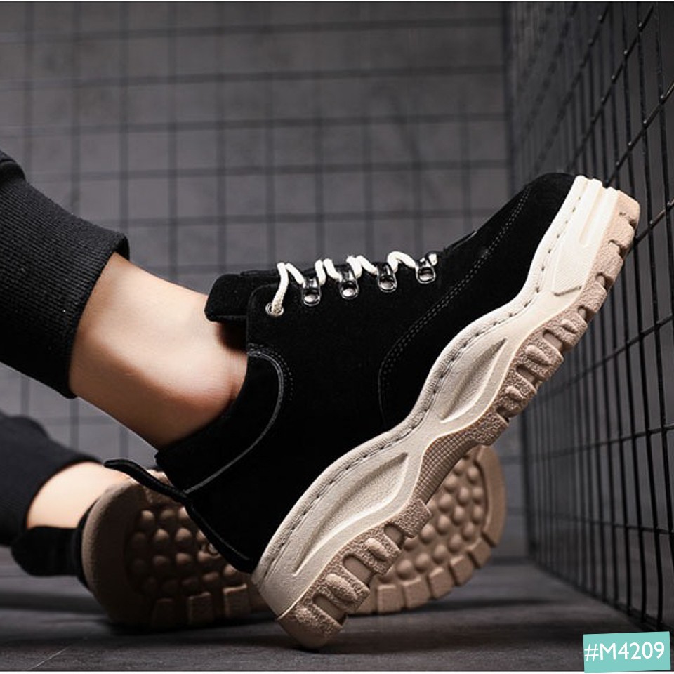 nam sneaker Giày Sneaker Độn Đế Tăng Chiều Cao Nam MINSU Platform M4209, Giày Thể Thao Hàn Quốc Đế Độn Da Lộn Ngầu Khi M