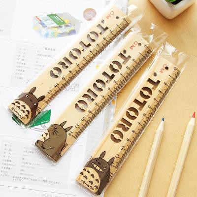 thước kẻ gỗ gấu thỏ THG13 totoro cute dễ thương