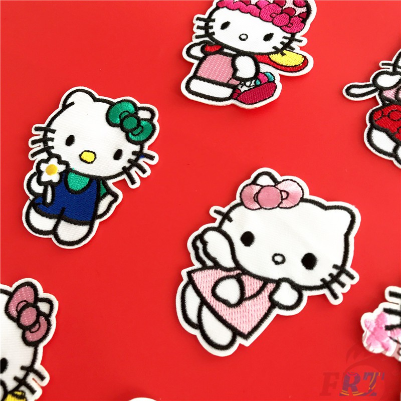 Miếng vá quần áo dạng ủi/ may DIY kiểu dáng Hello Kitty Sanrio S-1