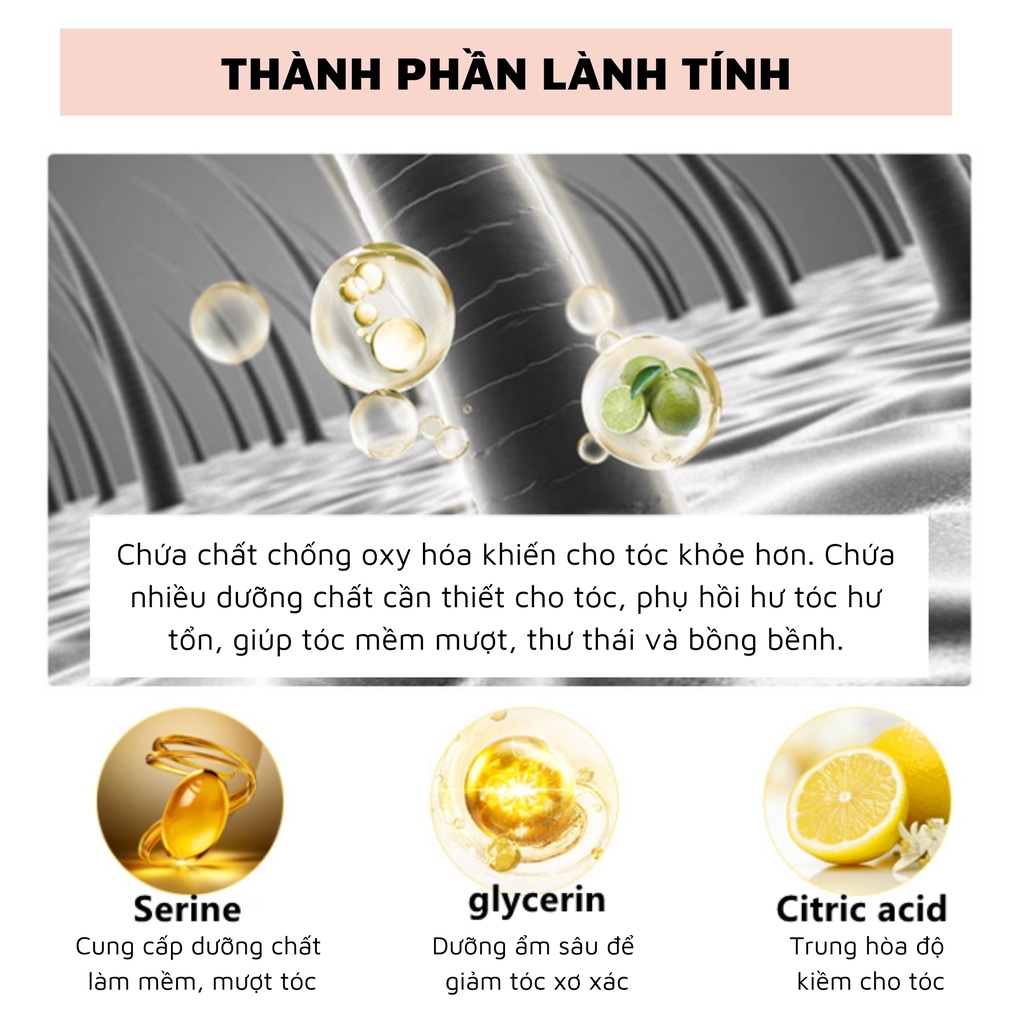 Kem ủ tóc Collagen nội địa Trung Phục Hồi Hư Tổn Dưỡng Tóc Bóng Mượt Vào Nếp Pinky Pinky