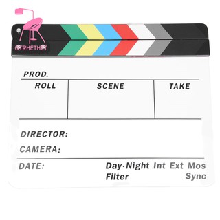 Generic Acrylic Colorful Clapperboard TV Film Movie Slate Cut Role Play Prop