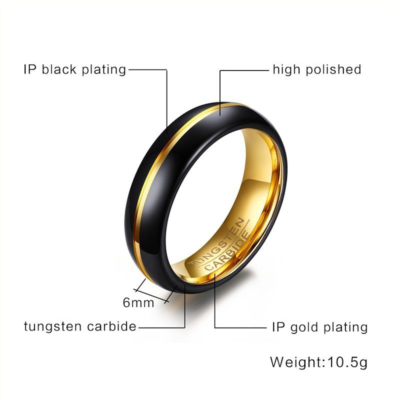 Nhẫn Tungsten Carbide Đen mãi mãi ko trầy