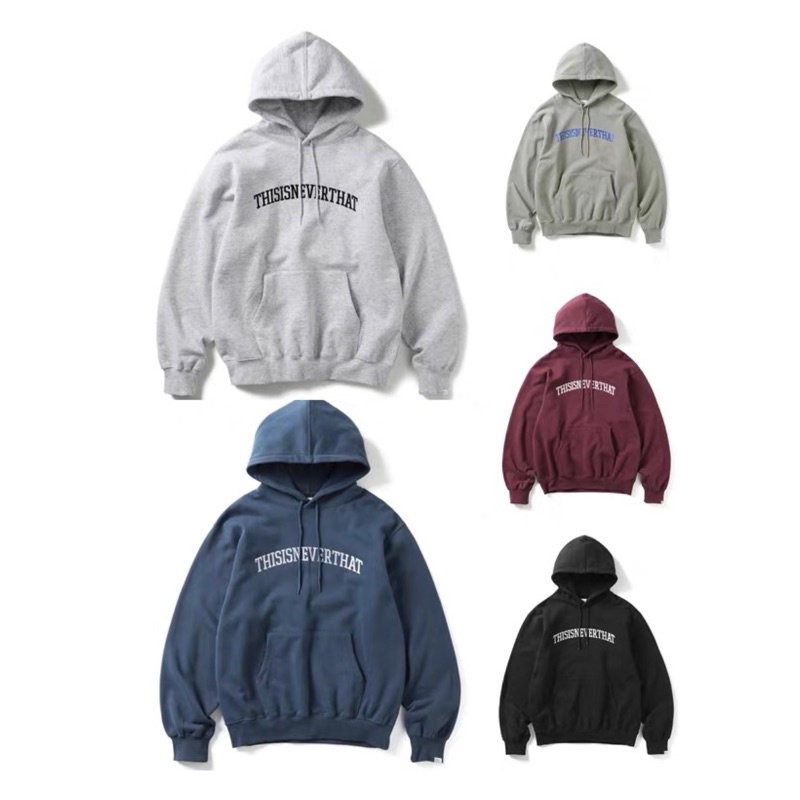 Aó Hoodie Thisisneverthat Vải Nỉ Lót Bông Hàng Có Sẵn Xám Reply1998