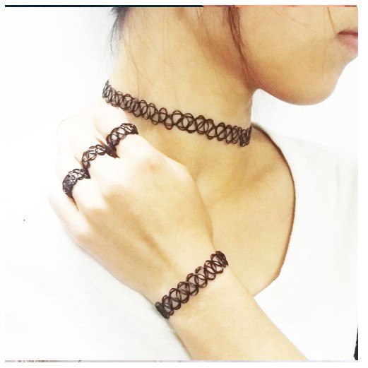 Set Chocker xinh xắn - vòng cổ + vòng tay + nhẫn