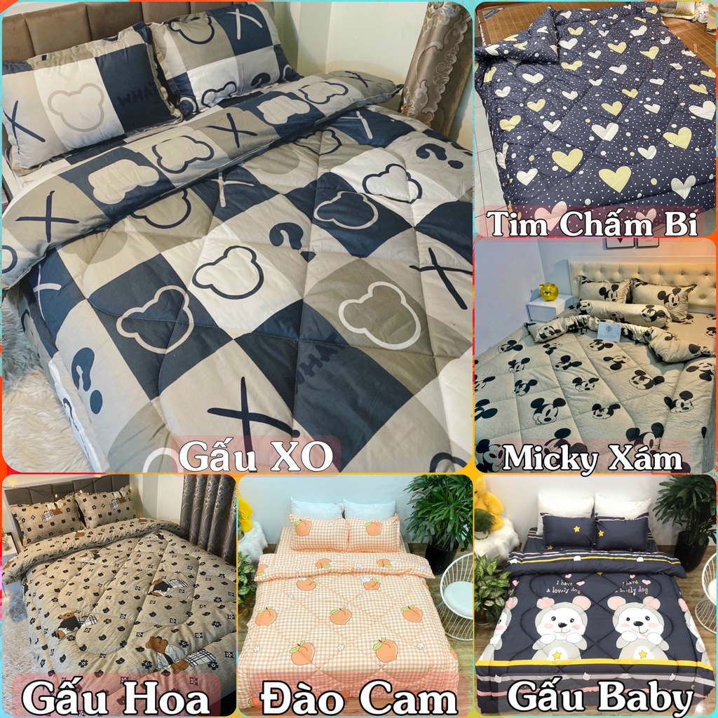Trọn bộ chăn phao ga gối poly cotton ( nhiều mẫu)