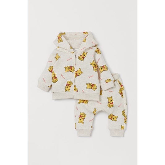 Set bộ quần áo khoác hình gấu pooh cho bé trai hàng chính hãng