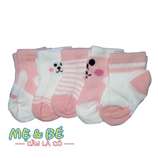 SET 5 VỚ CHÂN CHO BÉ SƠ SINH 4 - 12KG (bé gái)