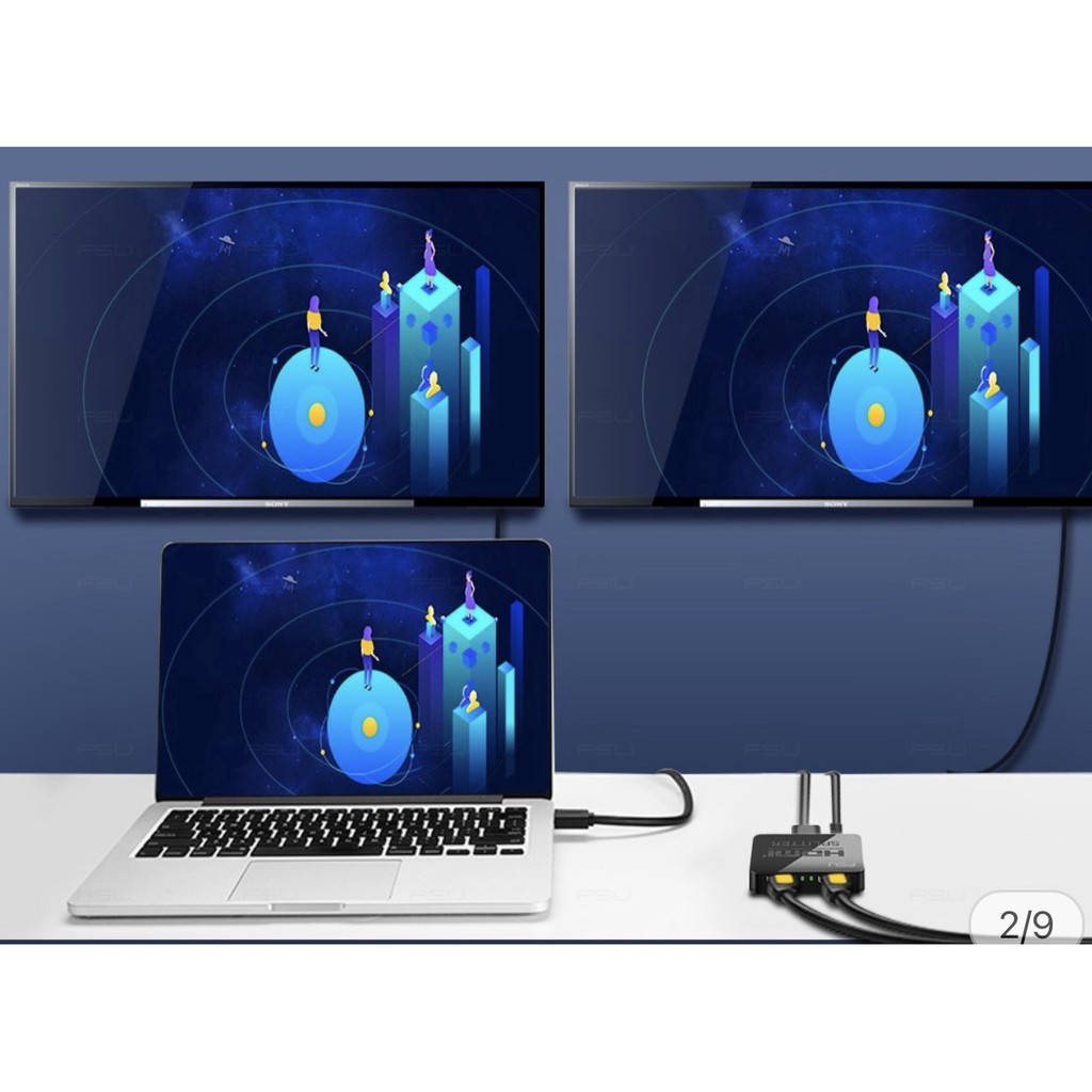 Bộ chia HDMI 1 sang 2 Full HD 1080P