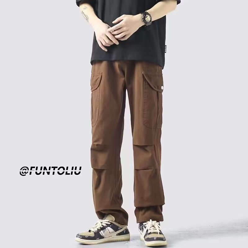 Quần Thể Thao Ống Rộng Phối Túi Phong Cách Hàn Quốc Trẻ Trung